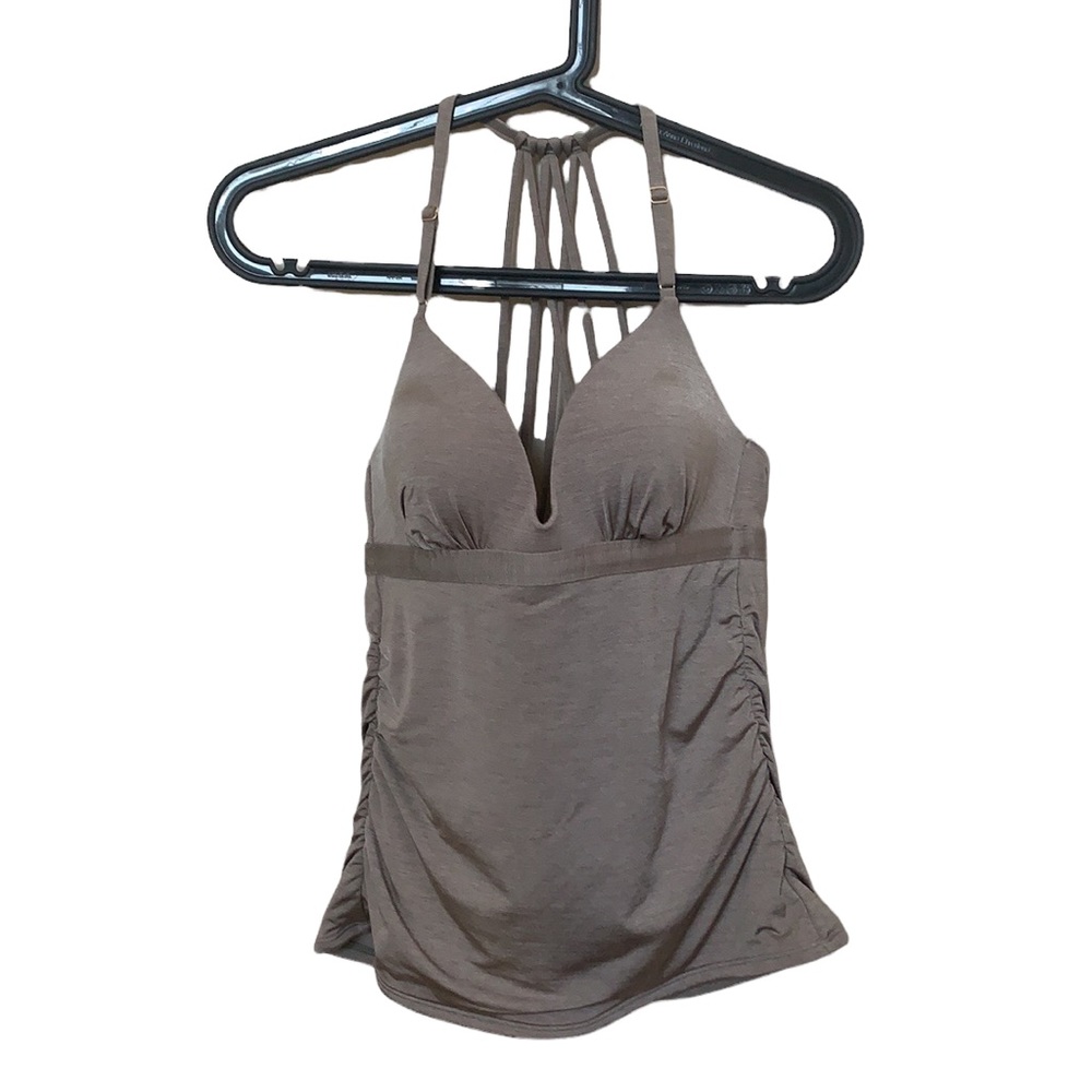 Athleta Tan Strappy Bathing Suit Tankini Top Size S